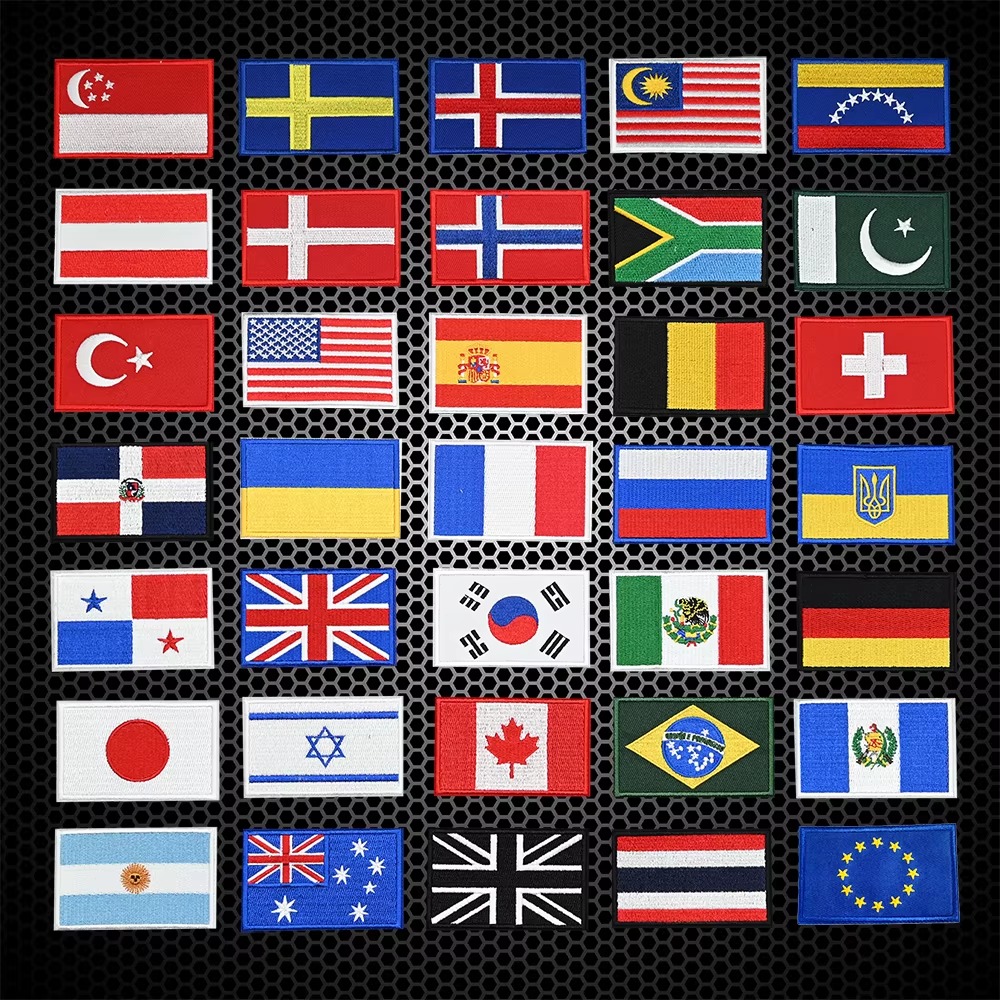 Embroidery In Australia - แผ่นปักลายธงชาติสหรัฐอเมริกา สหราชอาณาจักร แคนาดา ออสเตรเลีย แบบติดตีนตุ๊กแก สำหรับกระเป๋าเป้สะพายหลัง