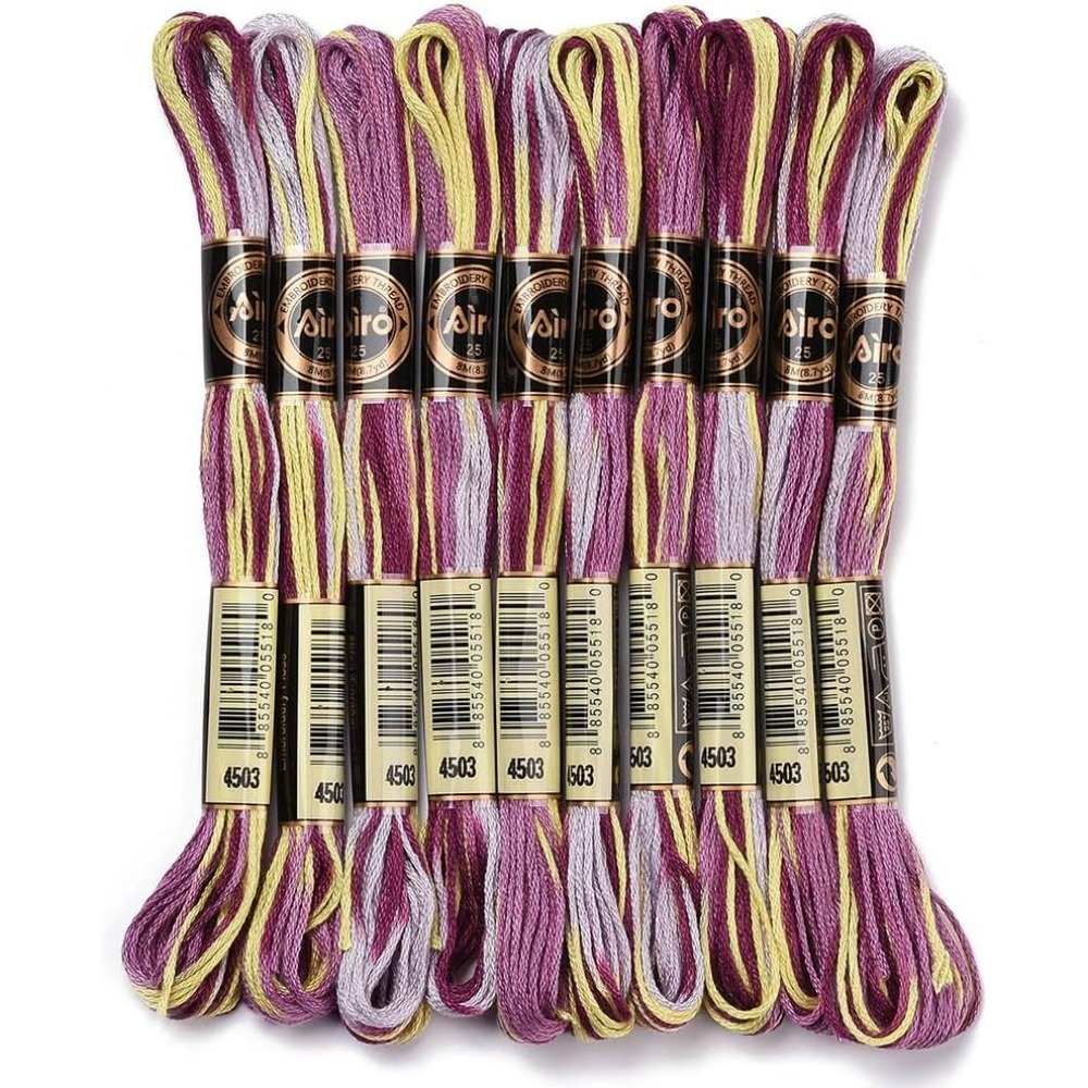 Embroidery Gradient - 6 Strands สีม่วง Variegated เย็บปักถักร้อยไหมขัดฟันสี CROSS