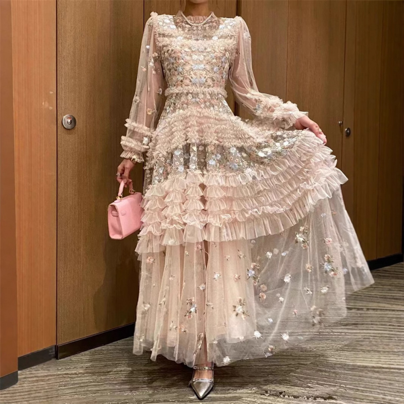 Embroidery In Australia - ชุดจั๊มสูทเดรสผ้าตาข่ายปักลายดอกไม้ขนาดใหญ่ แบรนด์ออสเตรเลีย Z รุ่นใหม่ ปี 2026
