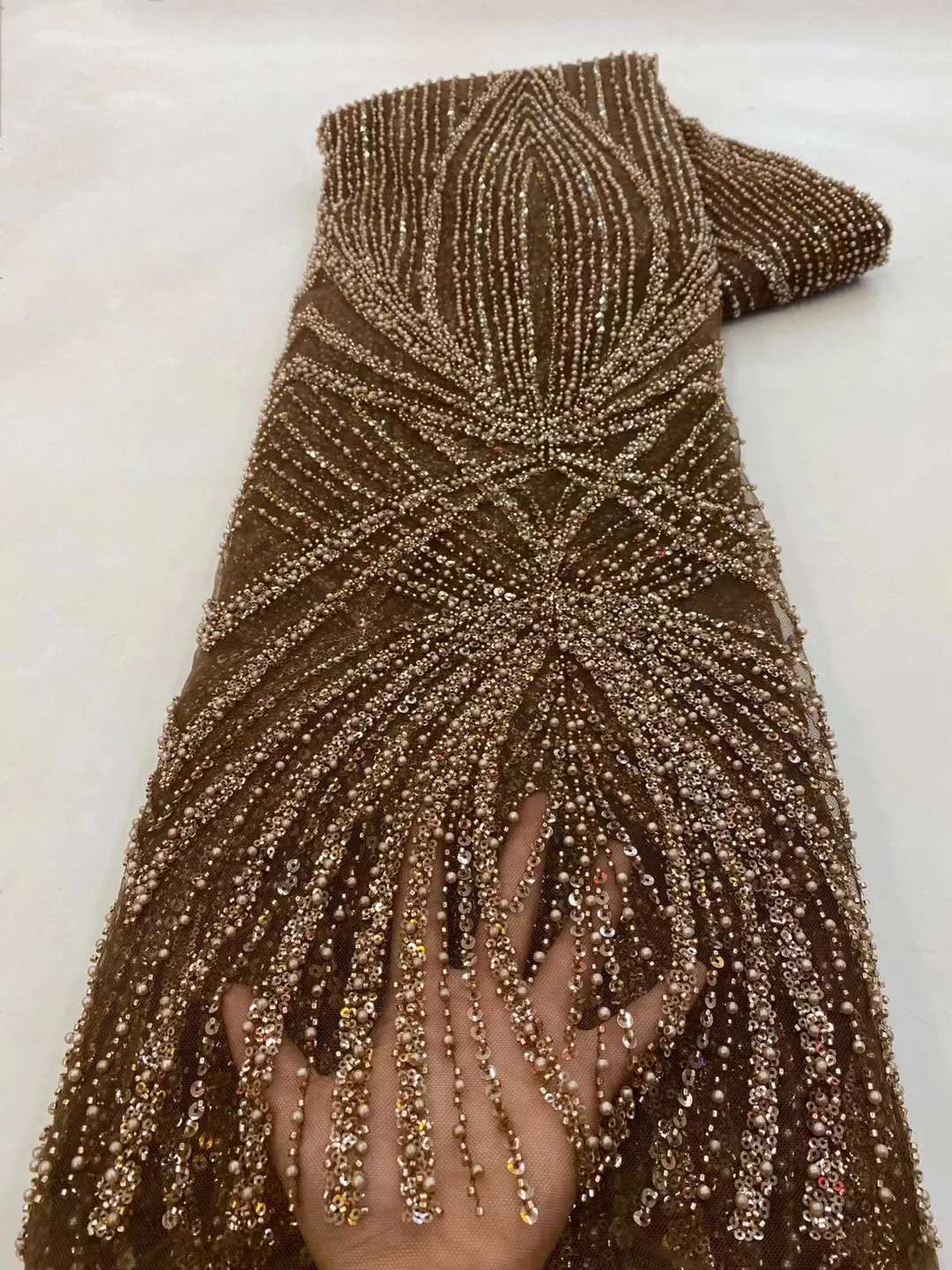 Embroidery Gradient - ผ้าลูกไม้ปักเลื่อมคุณภาพสูงแบบแอฟริกัน 2 หลา 2026 ผ้าปักลายสไตล์ฝรั่งเศสไนจีเรียสำหรับชุดแต่งงาน