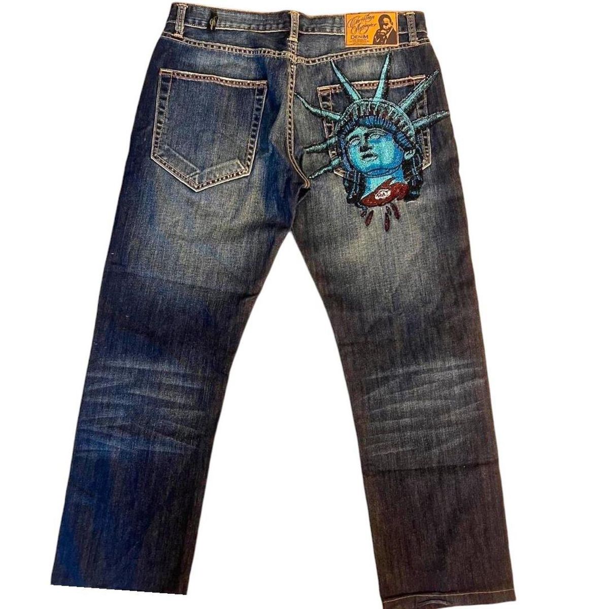 กางเกงยีนส์ทรงตรงเอวสูงสไตล์วิ - Embroidery Jeans Sakura บทวิจารณ์และราคา