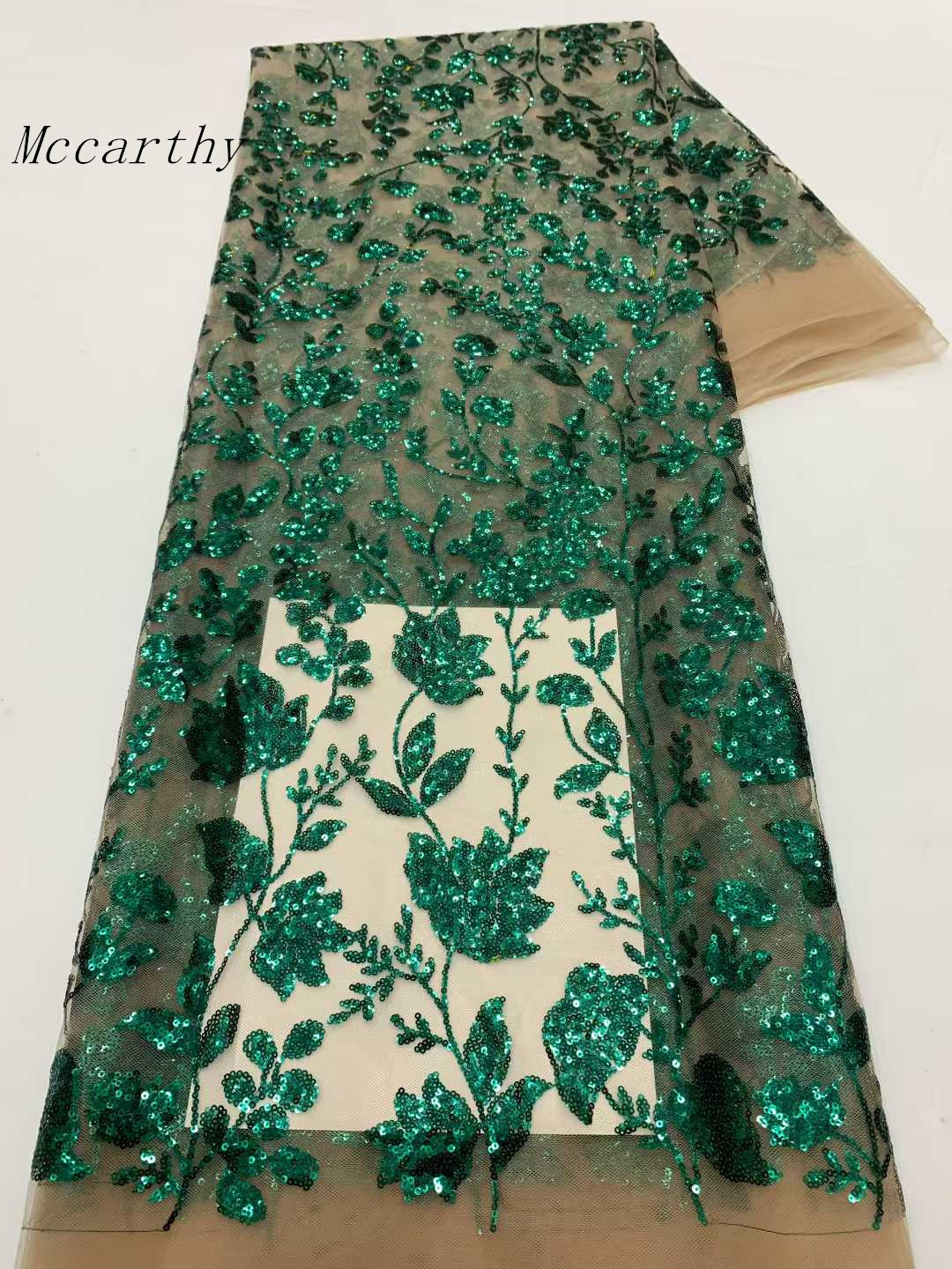 ผ้าลูกไม้แอฟริกันประดับเลื่อม  - Embroidery Net Fabric บทวิจารณ์และราคา