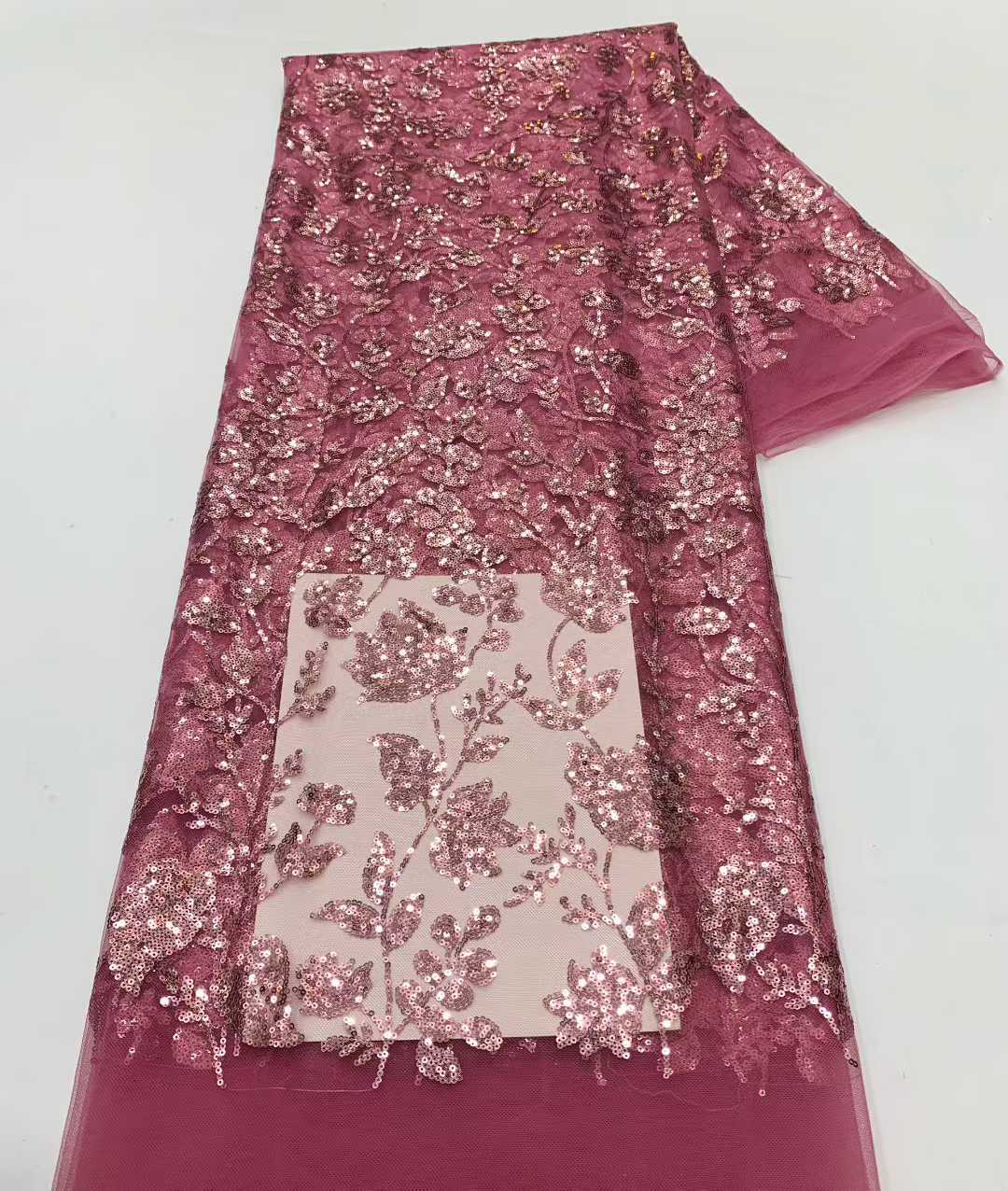 ผ้าลูกไม้แอฟริกันประดับเลื่อม  - Embroidery Net Fabric บทวิจารณ์และราคา