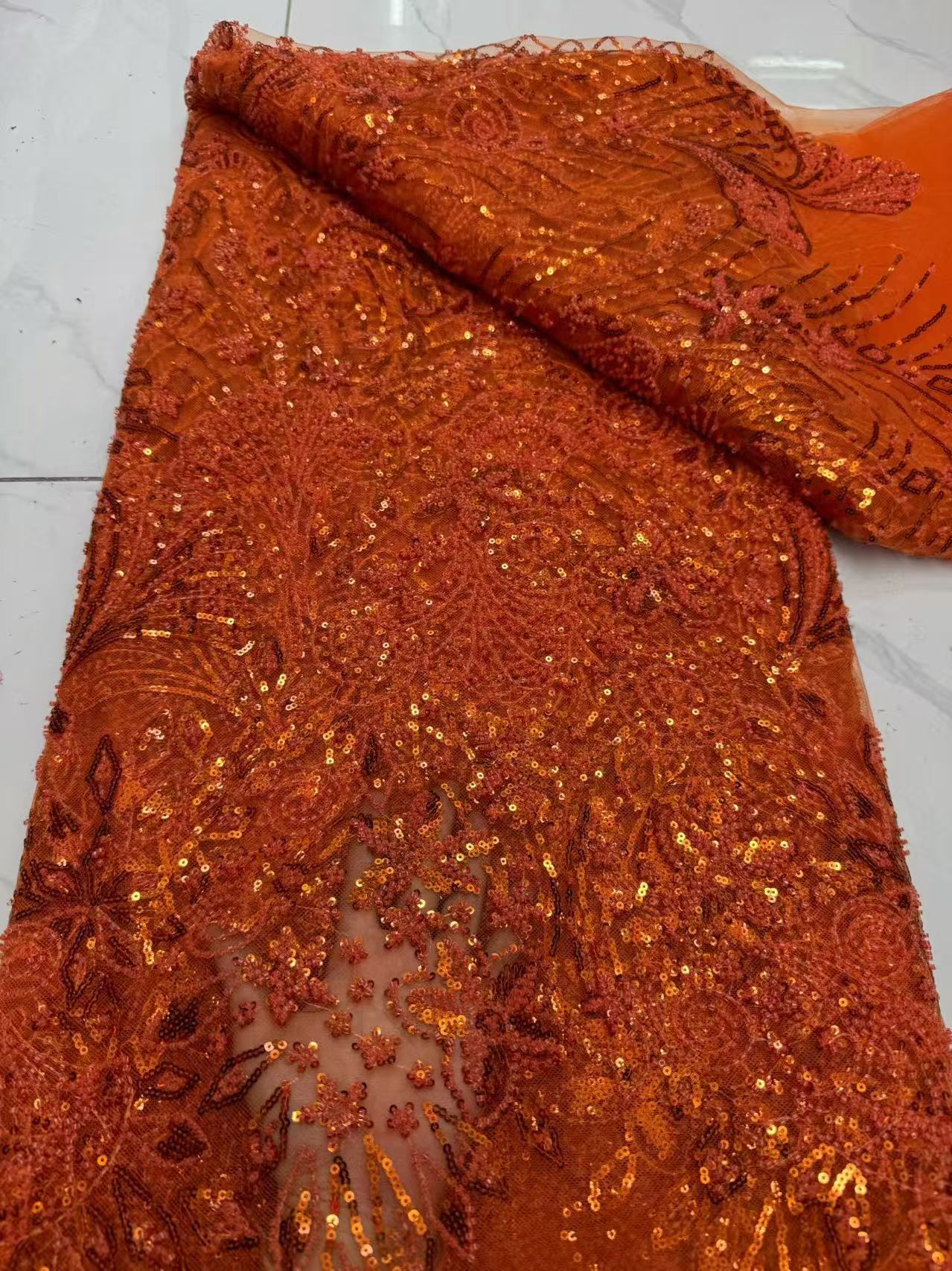 ผ้าลูกไม้เน็ตปักลายคุณภาพสูง ผ - Embroidery Net Fabric บทวิจารณ์และราคา