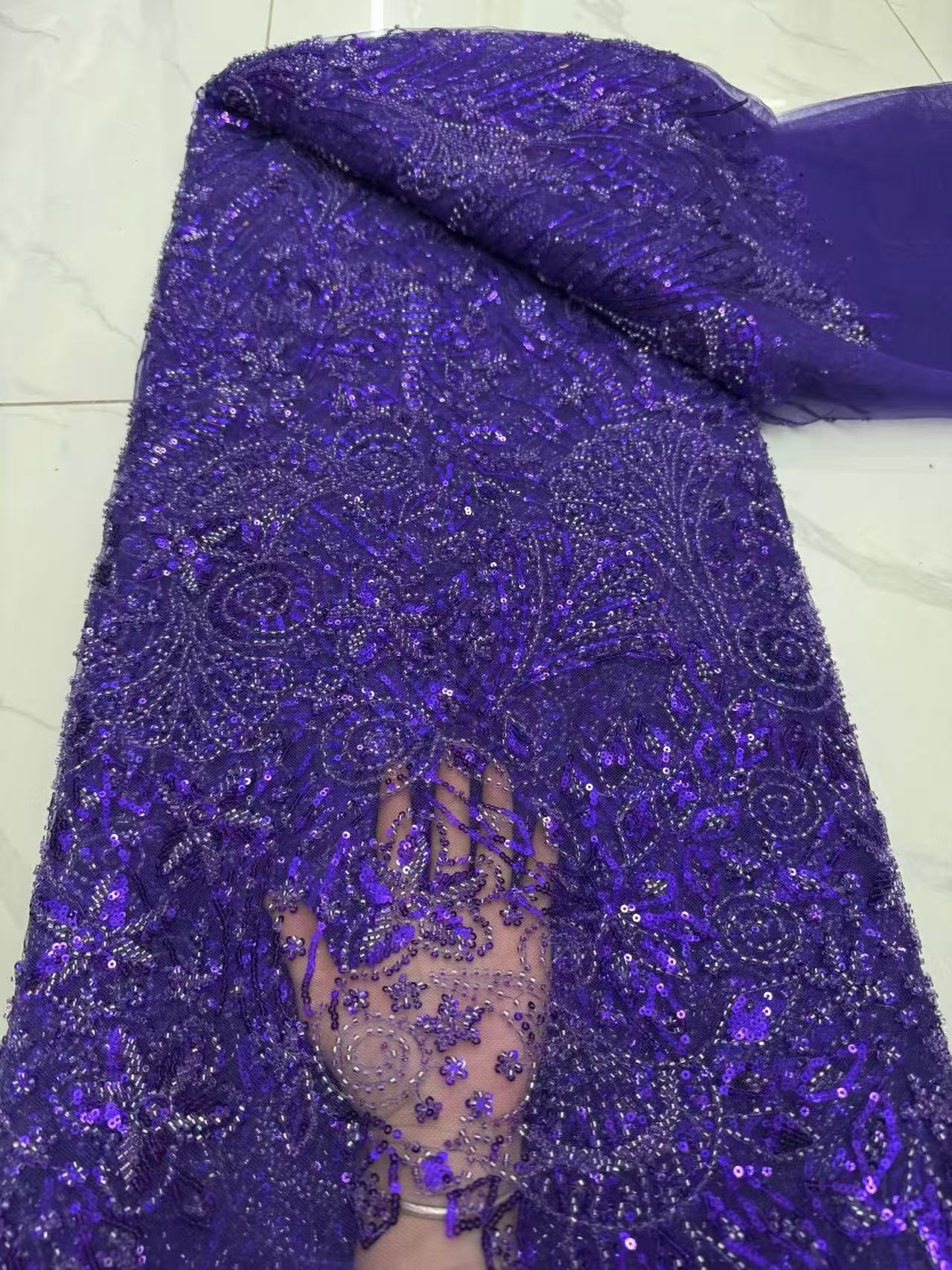 ผ้าลูกไม้เน็ตปักลายคุณภาพสูง ผ - Embroidery Net Fabric บทวิจารณ์และราคา