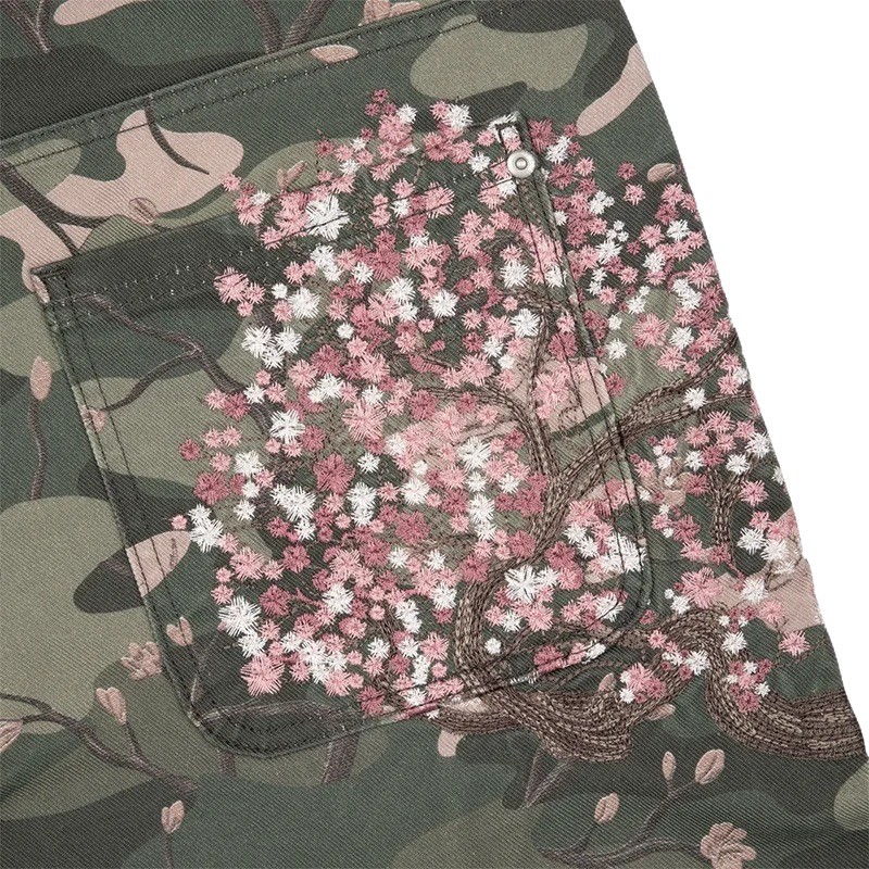 กางเกงยีนส์ผู้ชาย Y2K ลายปักซา - Embroidery Jeans Sakura บทวิจารณ์และราคา