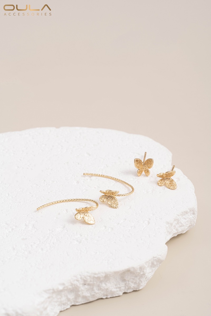 ตะขอเกี่ยวต่างหูแบบปักลายผีเสื - Embroidery Gold บทวิจารณ์และราคา