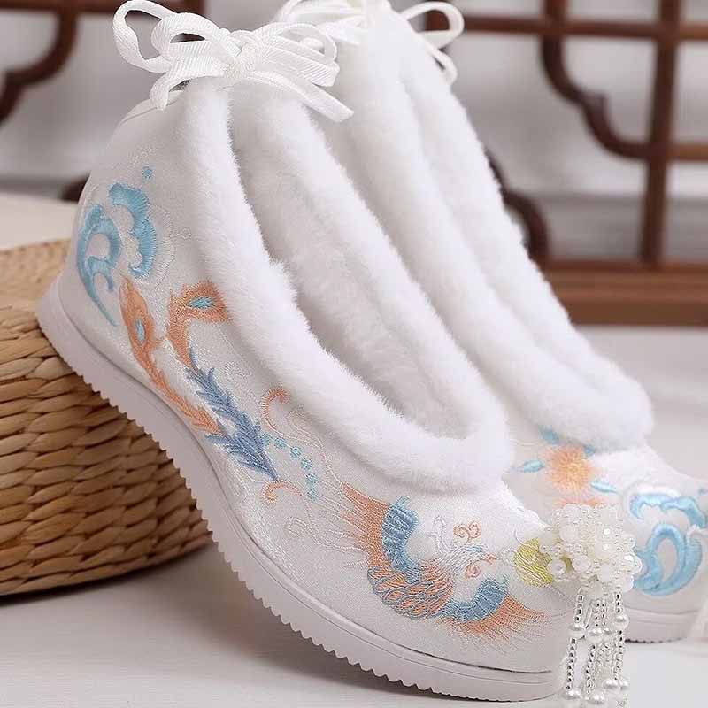 รองเท้าฮันฟูฤดูหนาวสำหรับผู้หญ - Embroidery Shoes บทวิจารณ์และราคา