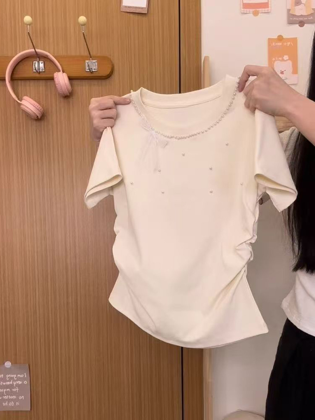 เสื้อยืดผู้หญิงคอกลมแขนสั้นสไต - Embroidery Knot บทวิจารณ์และราคา