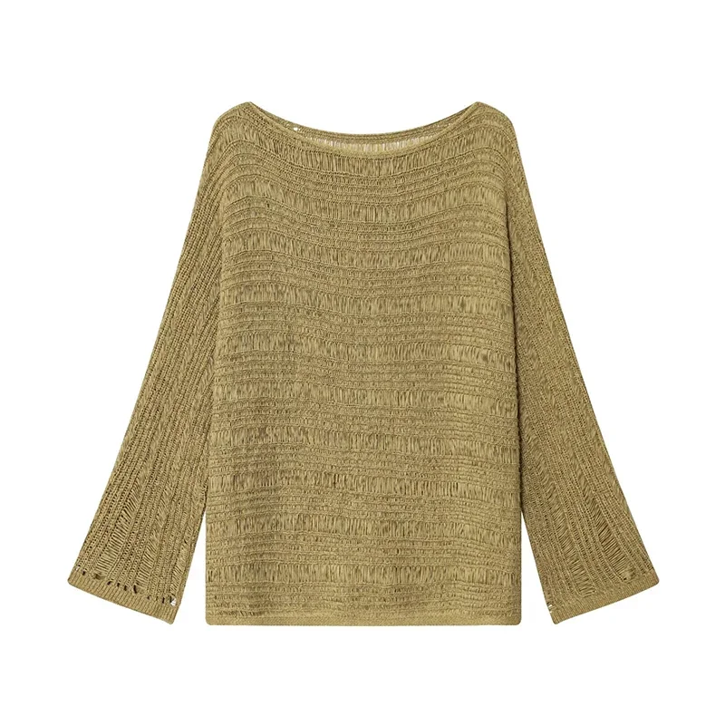 เสื้อสเวตเตอร์ถักคอเรือสไตล์วิ - Embroidery Knit บทวิจารณ์และราคา