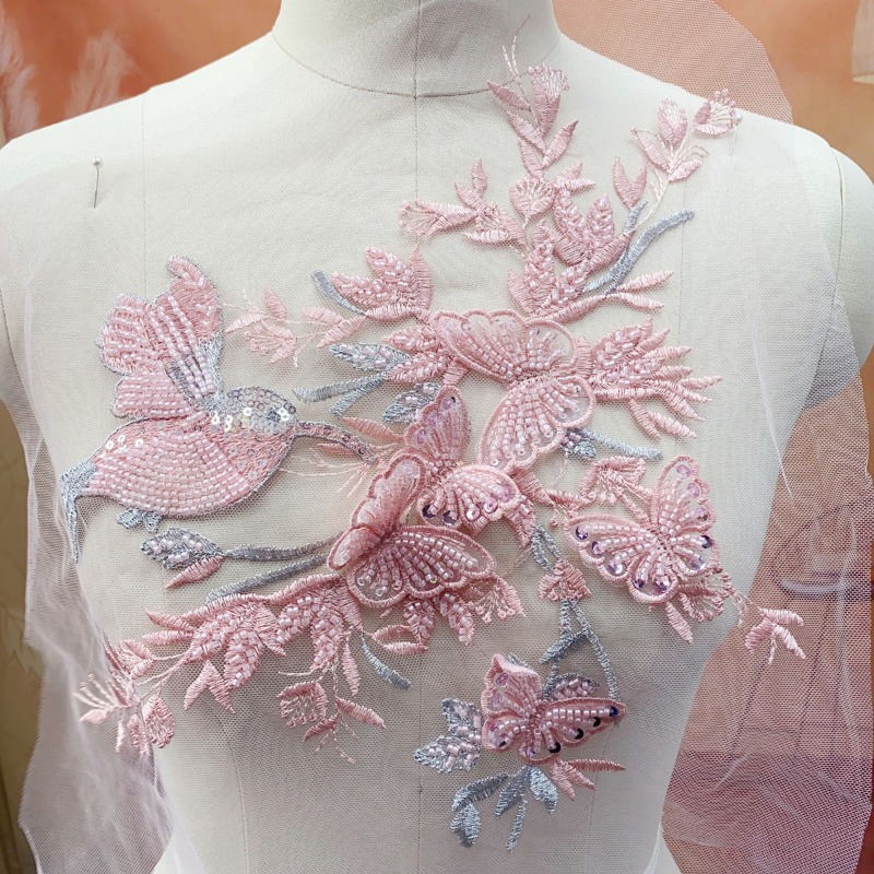 ลูกไม้ปักลายผีเสื้อ 3 มิติ สีท - Embroidery Gold บทวิจารณ์และราคา