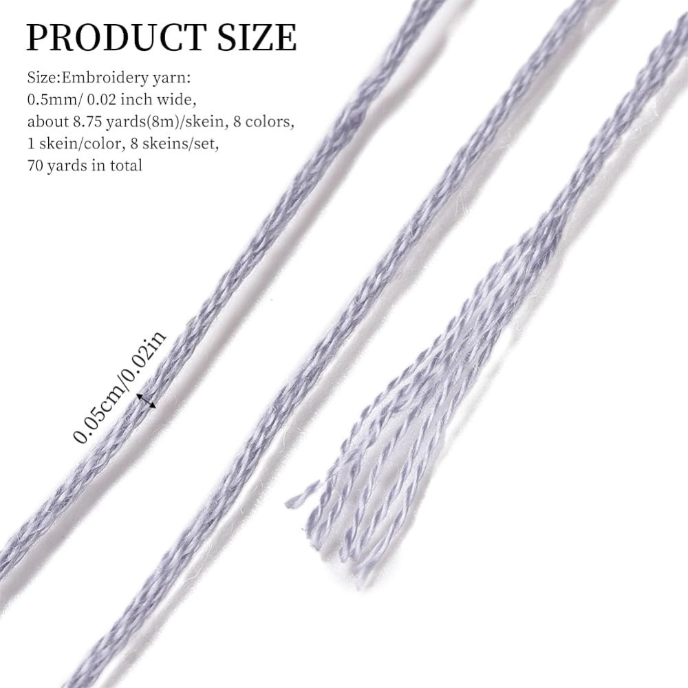 8 Skeins 70 หลาสีเทาสร้อยข้อมื - Embroidery Gradient บทวิจารณ์และราคา