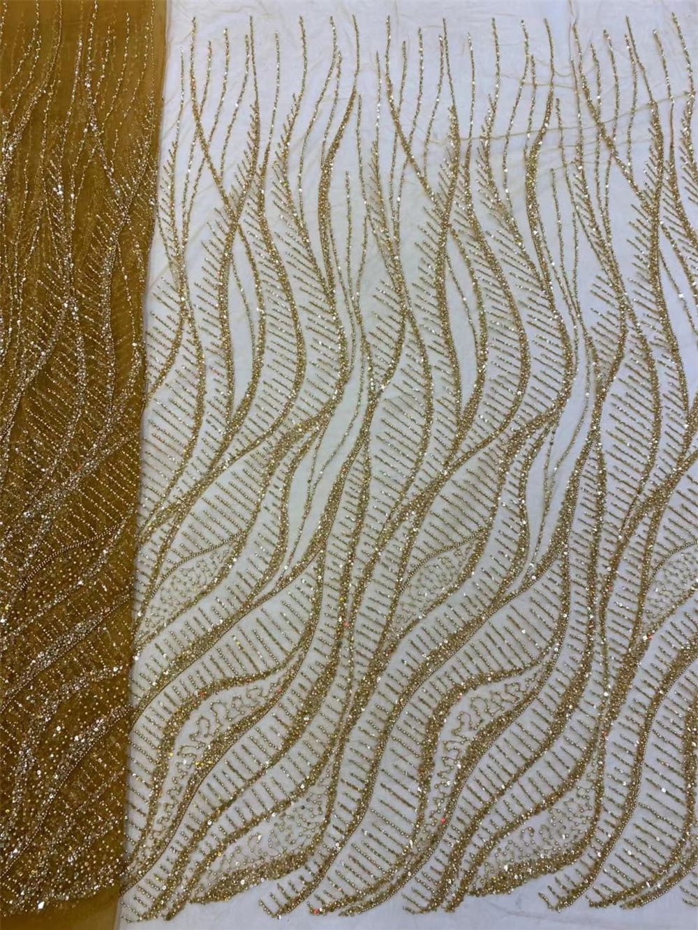 ผ้าลูกไม้ปักเลื่อมแอฟริกันสำหร - Embroidery Gradient บทวิจารณ์และราคา