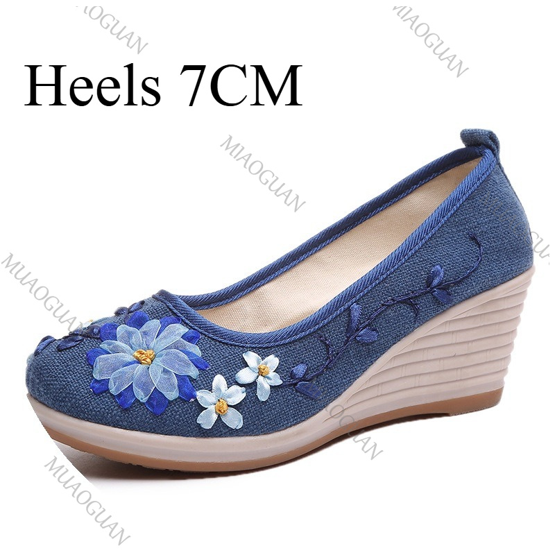 รองเท้าส้นเตารีดปักลายสำหรับผู - Embroidery Shoes บทวิจารณ์และราคา