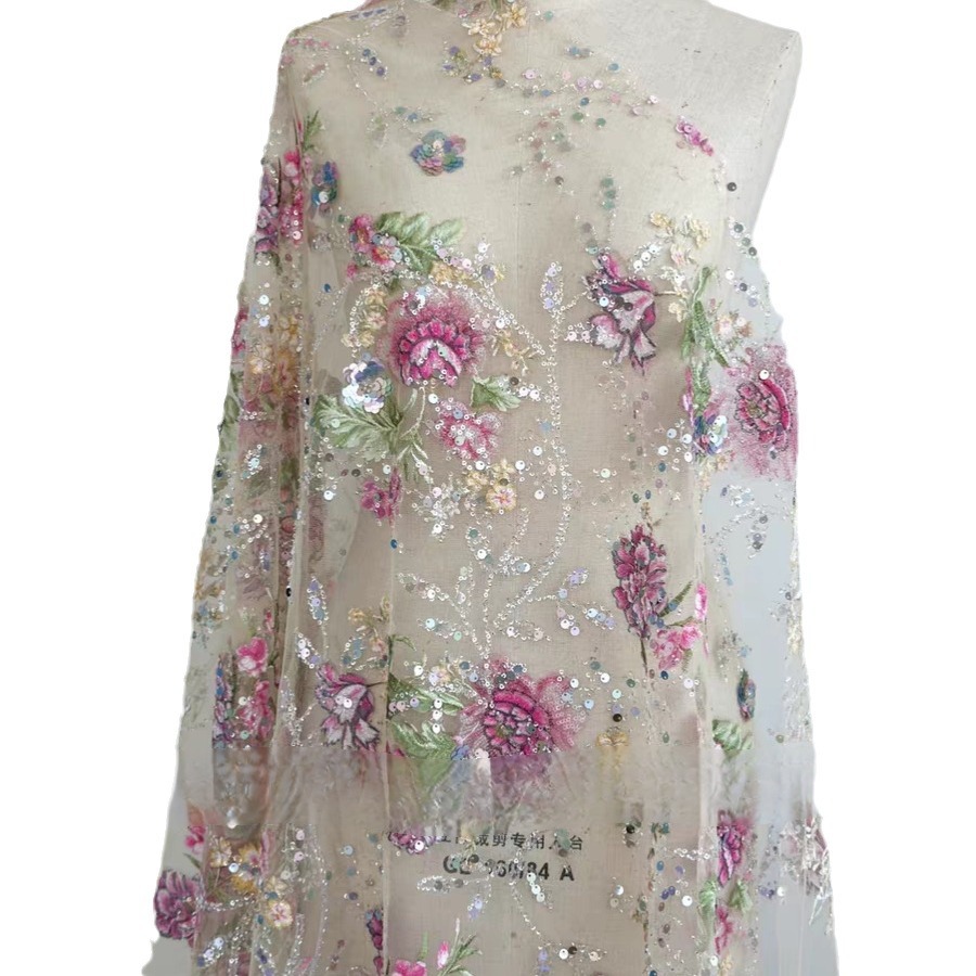 ผ้าลูกไม้ปักลายหรูหรา กว้าง 1  - Embroidery Gradient บทวิจารณ์และราคา