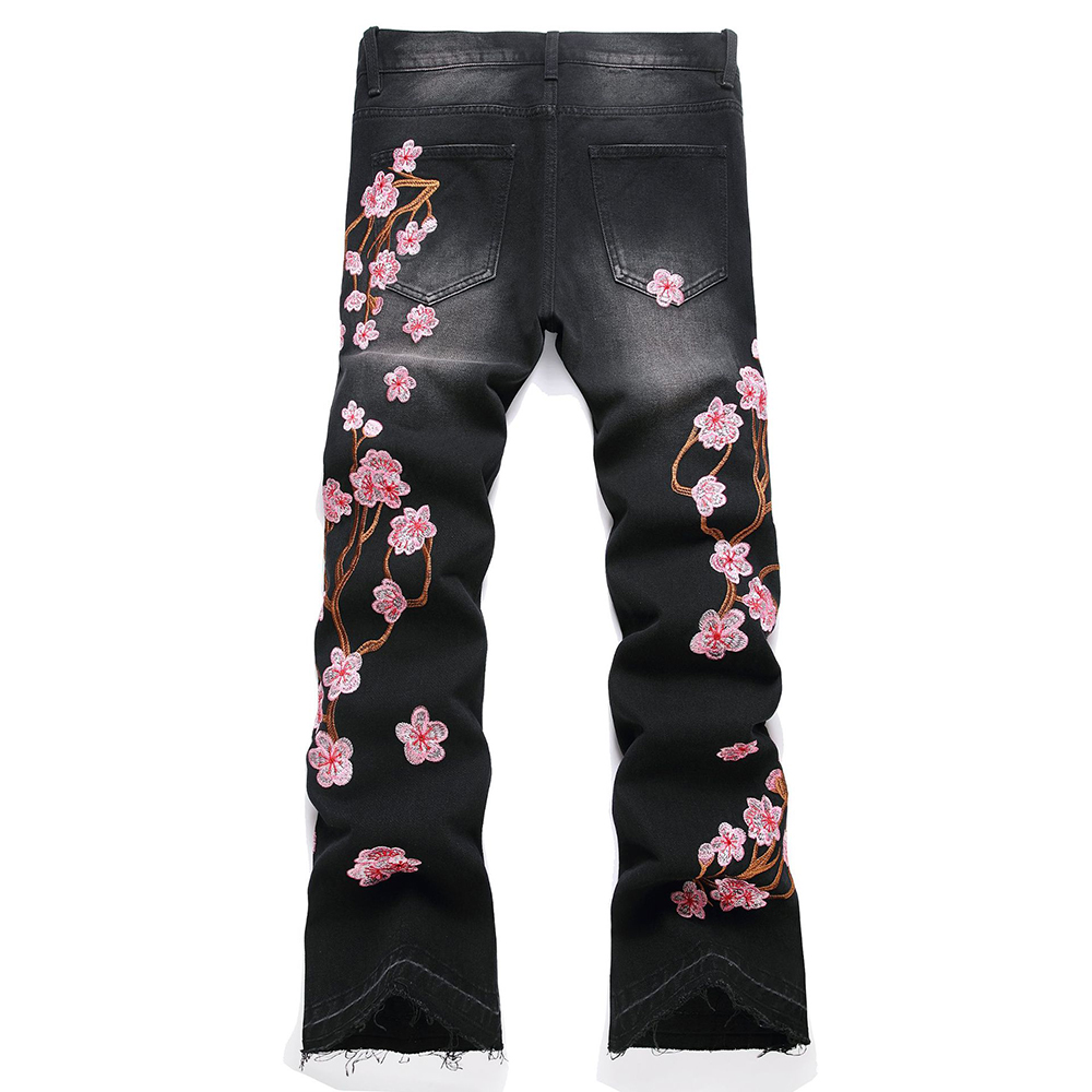 ผู้ชาย SAKURA เย็บปักถักร้อย D - Embroidery Jeans Sakura บทวิจารณ์และราคา