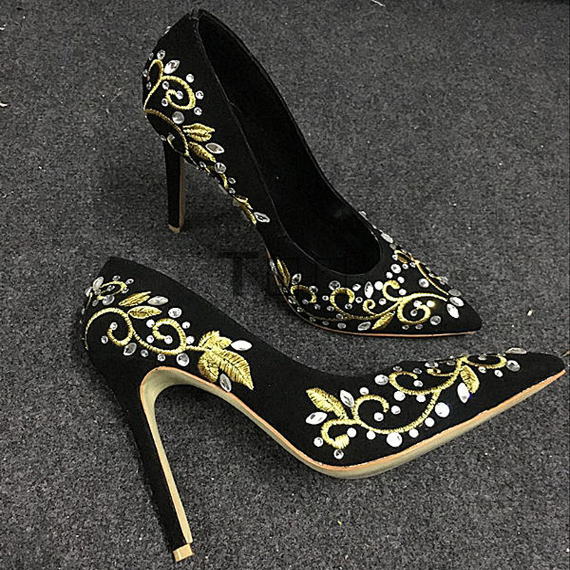 Bling Rhinestone ทองเงินดอกไม้ - Embroidery Gold บทวิจารณ์และราคา