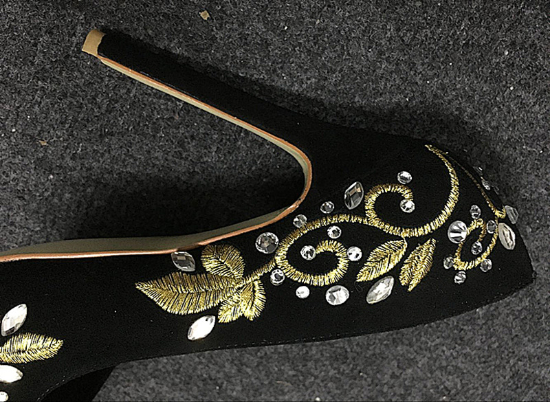Bling Rhinestone ทองเงินดอกไม้ - Embroidery Gold บทวิจารณ์และราคา