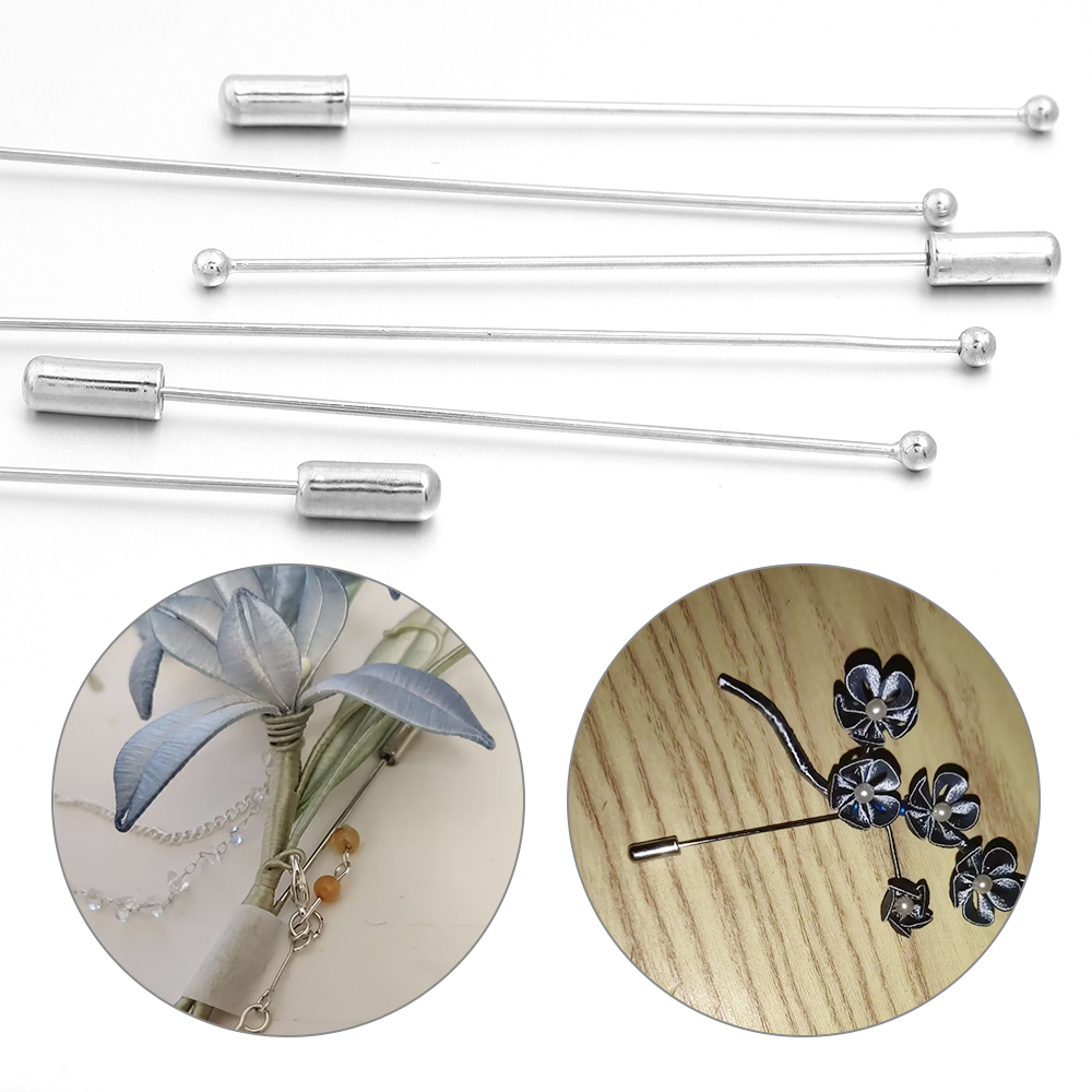 เข็มกลัดหัวทองแดงสีโรเดียม ขนา - Embroidery Knot บทวิจารณ์และราคา