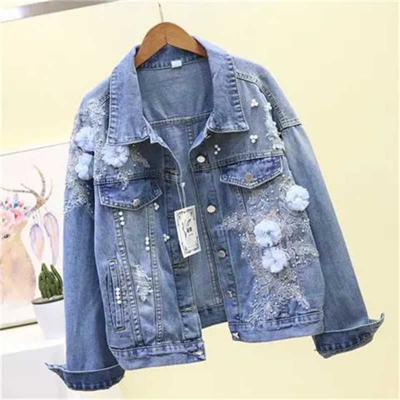 2022 ใหม่เย็บปักถักร้อยDENIMแจ - Embroidery Jeans Sakura บทวิจารณ์และราคา