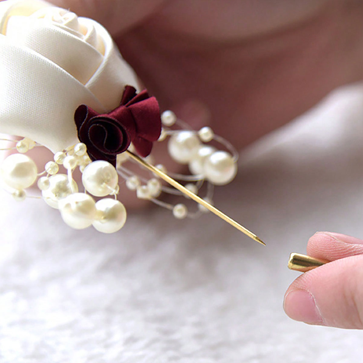 ดอกกุหลาบติดปกเสื้อสำหรับเจ้าบ - Embroidery Knot บทวิจารณ์และราคา