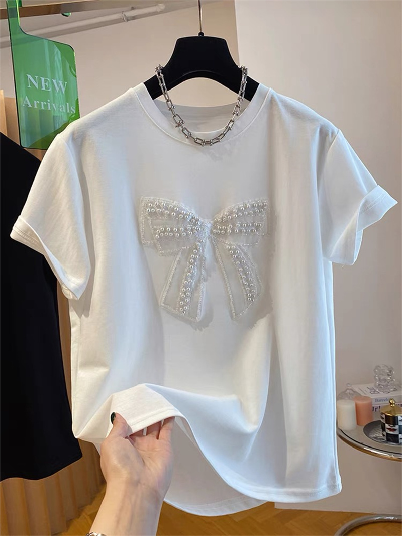   เสื้อยืดแขนสั้นลายปักมุก ผู้ - Embroidery Knot บทวิจารณ์และราคา