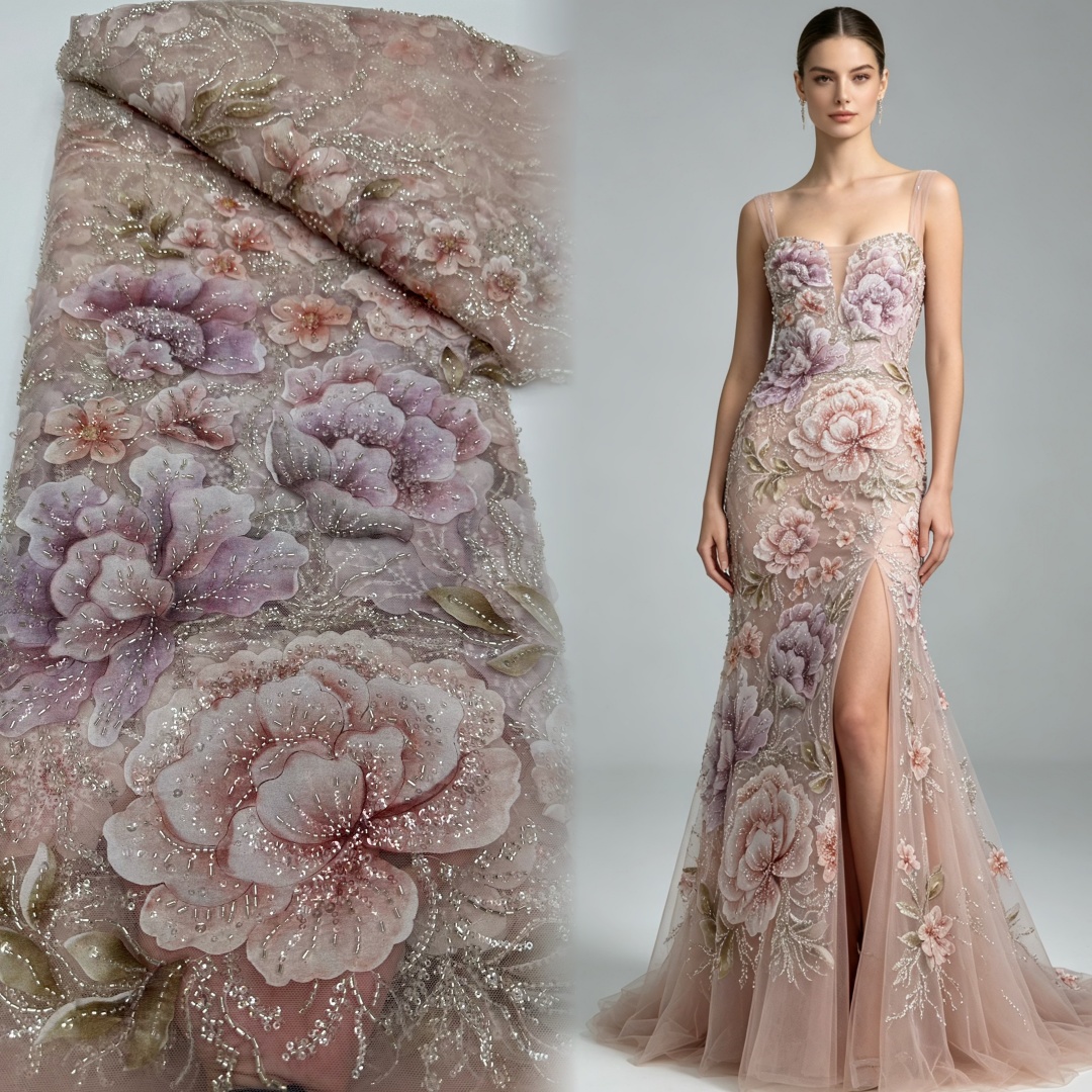 ผ้าลูกไม้ทูลล์ปักเลื่อมคุณภาพส - Embroidery Net Fabric บทวิจารณ์และราคา