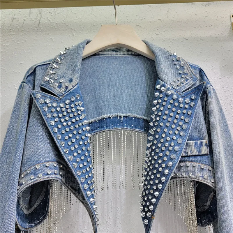 Rhinestone ลูกปัด Rivets DENIM - Embroidery Jeans Sakura บทวิจารณ์และราคา