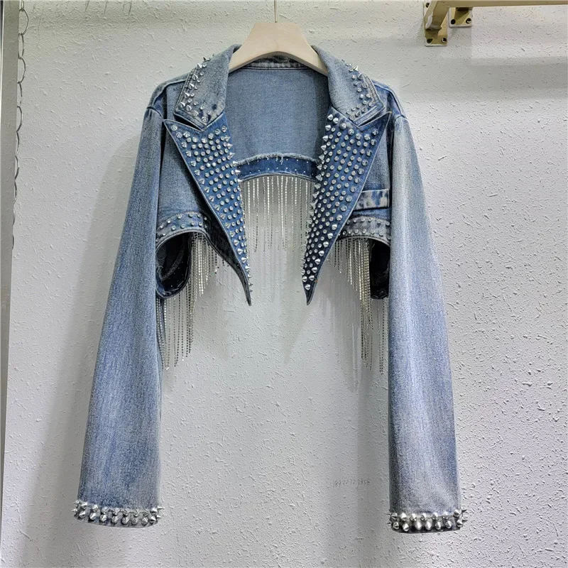 Rhinestone ลูกปัด Rivets DENIM - Embroidery Jeans Sakura บทวิจารณ์และราคา