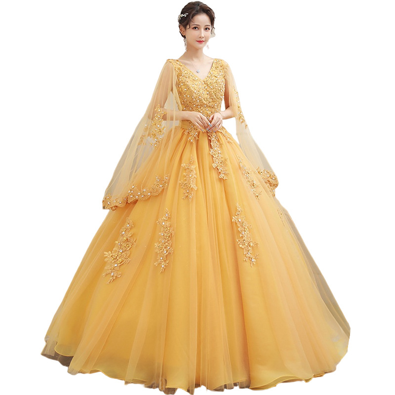ชุดเดรสปักลายทองใหม่ ทรงยาวพอง - Embroidery Gold บทวิจารณ์และราคา